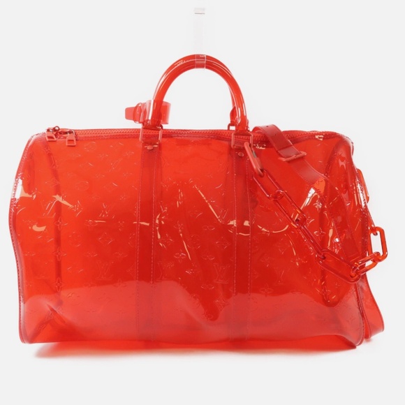 Louis Vuitton x Virgil Abloh Limited Edition Red Monogram PVC Keepall Bandouliér - Picture 1 of 14